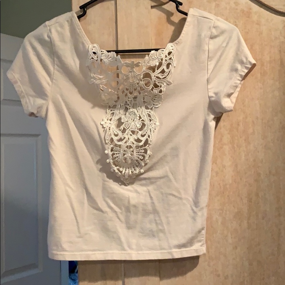 Forever 21 light pink front lace crop top!